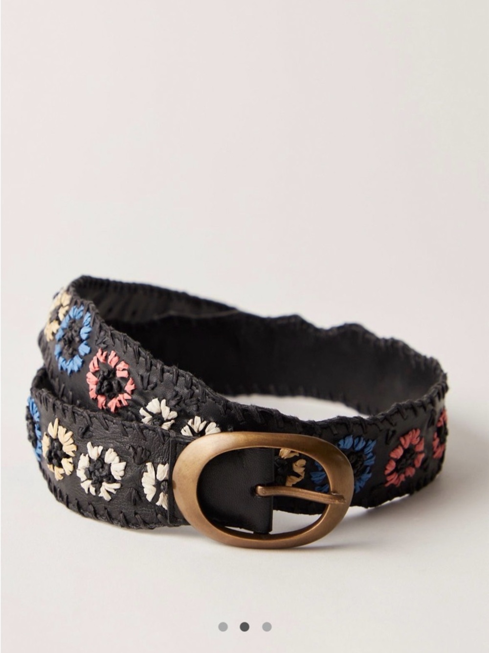 Free People Indigo Dreaming Raffia Belt in Coastal